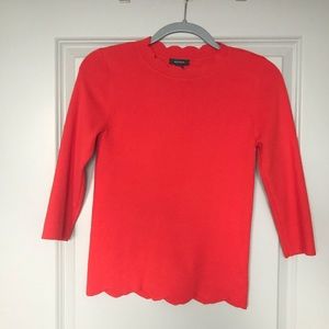 Halogen Scallop Trim Sweater (Petite)